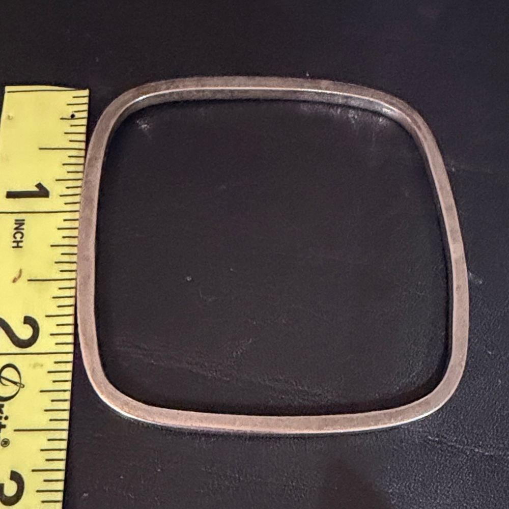Silver Square Bangle Bracelet - image 3